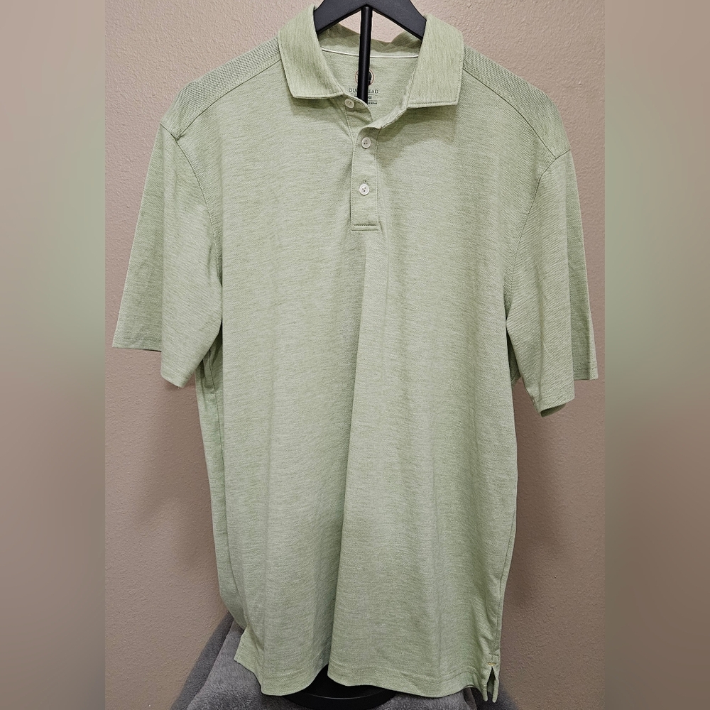 Men's Large Light Green Short Sleee Duck Head Perforance Polo